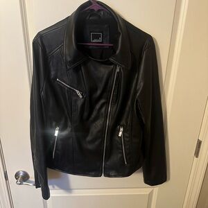 Lily and Lottie Soft Faux Black Leather Jacket NWOT